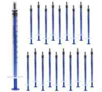 Waziaqoc 20 jeringas de plástico de 1 ml/cc, sin aguja empaquetadas individualmente, catéter sellado con medición para laboratorios científicos, alimentación de mascotas, aplicador de aceite o