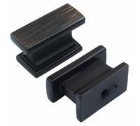 Waziaqoc Paquete de 10 pomos de gabinete de bronce aceitado, manijas rectangulares de un solo agujero de 1.46 pulgadas (37 mm), tiradores de gabinete sólidos para armarios de baño, cajones de tocador