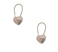 WAZUBC 2 Piezas Cerraduras de Combinación, Mini 3 Dígitos con Código de Corazón Cuerda de Alambre Bloqueo de Contraseña Cerraduras de Equipaje de Viaje Reajustables sin Llave (Dorado)