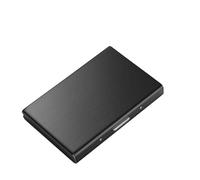 WAZUBC Caja de acero inoxidable para tarjetas de identificación bancaria con 6 ranuras de PVC, bolsillo para tarjetas de crédito, RFID y NFC para hombre, Black, 6.3*9.6*1cm, No