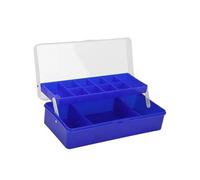 WAZUBC Cajas de Aparejos de Pesca de 2 Capas Multifuncionales Impermeables Organizador de Señuelos de Pesca Caja Organizadora de Aparejos de Almacenamiento para Anzuelos de Señuelos (Azul)