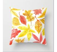 Wazylphin Funda Almohada Hojas Rojas Amarillas Funda de Almohada Algodón Lino Cojines Cama Transpirabilidad con Cremallera Oculta Fundas Cojines Sofa Duradero Lavable Cushion Covers 40x40cm/1 Pcs