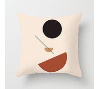 Wazylphin Funda Almohada Ladrillo Círculo Rojo Cojines Cama Algodón Lino Fundas Cojines Sofa Transpirabilidad Funda Cojin 45 x 45 con Cremallera Oculta Cushion Covers Duradero Lavable 1 Pcs