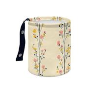 Wazylphin Papelera Coche Flor Amarilla Limón Accesorios Coche Plegable Papelera Baño Universal Cubo de Basura Cocina Basurero Cocina Prueba de Fugas Car Trash Bin Contenedor Basura 15x18.5cm/3 Pcs