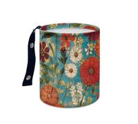 Wazylphin Papelera Coche Flor Roja Azul Accesorios Coche Plegable Papelera Baño Universal Cubo de Basura Cocina Basurero Cocina Prueba de Fugas Car Trash Bin Contenedor Basura 15x18.5cm/2 Pcs