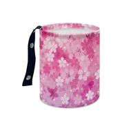 Wazylphin Papelera Coche Flor Rosa Accesorios Coche Plegable Papelera Baño Universal Cubo de Basura Cocina Basurero Cocina Prueba de Fugas Car Trash Bin Contenedor Basura 15x18.5cm/1 Pcs