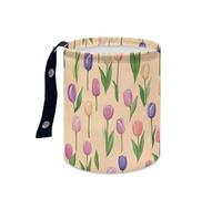 Wazylphin Papelera Coche Flores Coloridas Accesorios Coche Plegable Papelera Baño Universal Cubo de Basura Cocina Basurero Cocina Prueba de Fugas Car Trash Bin Contenedor Basura 15x18.5cm/1 Pcs