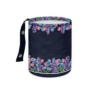 Wazylphin Papelera Coche Flores Coloridas Accesorios Coche Plegable Papelera Baño Universal Cubo de Basura Cocina Basurero Cocina Prueba de Fugas Car Trash Bin Contenedor Basura 15x18.5cm/1 Pcs