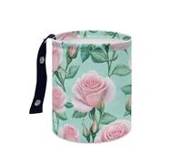 Wazylphin Papelera Coche Hojas Verde Rosa Accesorios Coche Plegable Papelera Baño Universal Cubo de Basura Cocina Basurero Cocina Prueba de Fugas Car Trash Bin Contenedor Basura 15x18.5cm/1 Pcs