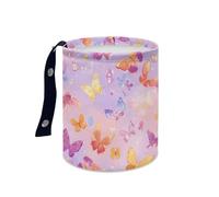 Wazylphin Papelera Coche Mariposa Amarilla Accesorios Coche Plegable Papelera Baño Universal Cubo de Basura Cocina Basurero Cocina Prueba de Fugas Car Trash Bin Contenedor Basura 15x18.5cm/3 Pcs