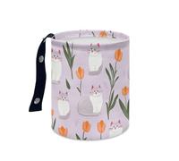 Wazylphin Papelera Coche Verde Gato Naranja Accesorios Coche Plegable Papelera Baño Universal Cubo de Basura Cocina Basurero Cocina Prueba de Fugas Car Trash Bin Contenedor Basura 15x18.5cm/1 Pcs