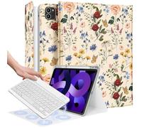Wazzasoft Funda para iPad Air de 11 pulgadas 2024, Air de 5ª/4ª generación 10.9, Pro de 11 pulgadas con soporte para teclado y lápiz, funda para tablet para mujeres y niñas, linda fresa kawaii para