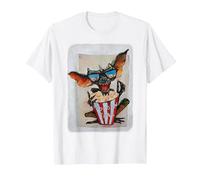 WB 100: Gremlins Popcorn Time with Stripe and Gizmo Camiseta, Hombre, Blanco, 6XL