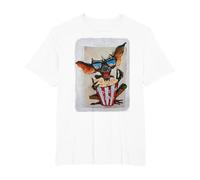 WB 100: Gremlins Popcorn Time with Stripe and Gizmo Camiseta, Hombre Tallas Grandes, Blanco, 4X Alto