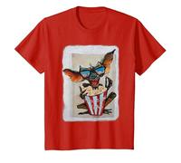 WB 100: Gremlins Popcorn Time with Stripe and Gizmo Camiseta, Niños, Rojo, 3 años