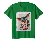 WB 100: Gremlins Popcorn Time with Stripe and Gizmo Camiseta, Niños, Verde Kelly, 2 años