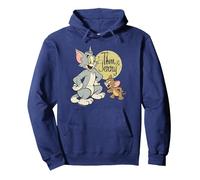 WB 100: Tom and Jerry Distressed Poster Sudadera con Capucha, Unisex para Adultos, Azul Marino, S