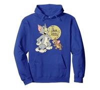 WB 100: Tom and Jerry Distressed Poster Sudadera con Capucha, Unisex para Adultos, Azul Real, M