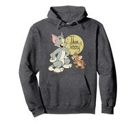 WB 100: Tom and Jerry Distressed Poster Sudadera con Capucha, Unisex para Adultos, Jaspeado Oscuro, L