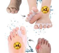 WB®- Corrector de Juanetes (4x) + Separador de Dedos Pie (2x), Hallux Valgus Unisex, Silicona Médica, Gel Suave, 0% BPA, Talla Única - Protector Dedos Pie Gordo (001)