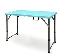 WBBML Mesa Camilla Cómodo Rectangular Table with Folding Legs Fiable Mesa Plegable Pequeña Terrazas Salas(Blue)
