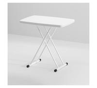 WBBML Mesa Camilla Rectangular Regulable en Altura Mesa Jardin Exterior Folding Plastic Buffet Table Ferias Banquetes(White)