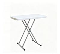 WBBML Mesa Plegable Comedor Ajuste Altura en Varios Niveles Mesa Camilla Rectangular Portable Garden Catering Table Sala de Juegos Dormitorio(White)