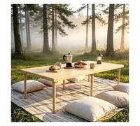 WBBML Mesa Plegable para Interior Y Exterior Mesa Baja Plegable de Madera