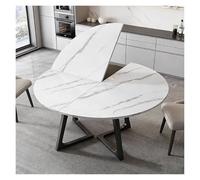 WBBML Replacement Table Surface Construcción Robusta Extensión de Mesa Plegable 4-Folding Round Table Top Reuniones Familiares Cocina(White Marble,120cm/47in)