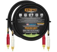 WBC-PRO-LOCAP - Par de cables RCA de 1 metro - WBC-PRO-LOCAP de baja capacitancia (14 pF/ft) 22 AWG ultra silencioso y cable de interconexión de audio de grado profesional con conectores RCA dorados