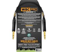 WBC-PRO-Quad - Cable Star-Quad ultra silencioso, ultraflexible, equilibrado Star-Quad con conectores estéreo Neutrik NP3X-B de 6,35 mm (6,35 mm) y conectores de teléfono estéreo TRS rectos dorados y