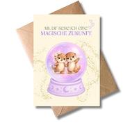 WBdesignz Bonita tarjeta de amor de nutria con sobre, con la que veo un futuro mágico, bola de adivinación, dulce tarjeta de amor, San Valentín, aniversario de amor, sorpresa para parejas (DIN A6)
