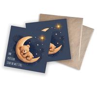 WBdesignz Juego de 2 tarjetas de condolencia, diseño de niño estrellado, y de repente el mundo se detiene, tarjetas de condolencia empáticas por pérdida temprana (cuadrada) (2 unidades)