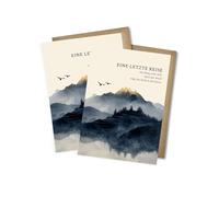 WBdesignz Juego de 2 tarjetas de condolencia "Eine letzten Reise" con sobres, diseño de paisaje de montaña, elegantes tarjetas de condolencia, condolencias y condolencias en caso de duelo (DIN A6)