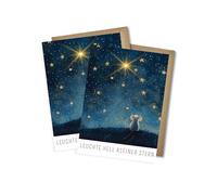 WBdesignz Juego de 2 tarjetas de condolencia - Luminaria pequeña estrella - Tarjeta de felicitación con ratón - Tarjeta de condolencia con ilustración amorosa - con sobres DIN A6 (juego de 2)