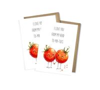 WBdesignz Juego de 2 tarjetas de felicitación divertidas con texto en inglés "I love you from my head to ma-toes", para pareja, amigos y familiares, amor, día de San Valentín, cumpleaños, con sobres