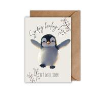 WBdesignz Tarjeta con sobre: get well soon pingüin healing hugs