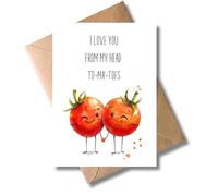 WBdesignz Tarjeta de amor con sobre, tarjeta de aniversario, día de San Valentín, relación, asociación, tarjeta "I Love You From My Head To-Ma-Toes (DIN A6)