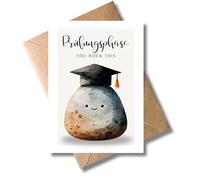 WBdesignz Tarjeta de fase de exámenes "You Rock This" con sobre, dulce tarjeta motivacional para la fase de examen, graduación o estudio con piedra dulce - para estudiantes, azubis, amigos y familia