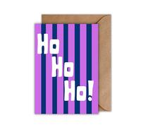 WBdesignz Tarjeta de Navidad con sobre - Tarjeta de regalo para Navidad Nochebuena Ho Ho Ho! Santaclaus Lache Santa Claus, estado de ánimo de Navidad, diseño de rayas de Adviento (DIN A6)