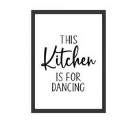 WBdesignz The Kitchen Is For Dancing - Póster de cocina con texto en alemán "The Kitchen Is For Dancing"