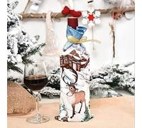 WBDWWTD 12Pcs Christmas Beard Decoration Mixing Santa Beard Clip Bells Clip Ornament Party Wearing Christmas Hairpins-D Elk Bottle Cover,as Shown