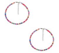 WBDWWTD 2 Pcs Adjustable Jewelry Foot Anklet Chain Round Beads s Bracelets Bead Bracelet for Men Ankle Pendant Elasticity Polymer Clay Man Africa