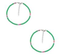 WBDWWTD 2 Pcs Adjustable Jewelry Foot Anklet Chain Round Beads s Bracelets Bead Bracelet for Men Ankle Pendant Elasticity Polymer Clay Man Africa