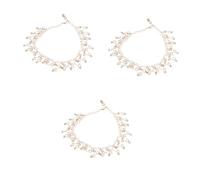 WBDWWTD 2 Pcs Anklet Bracelets Rhinestone Sandalias para Hombres Mens Sandals for Women Men Bracelet Beach Footwear Miss