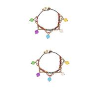 WBDWWTD 2 Pcs Turquoise Anklet Beaded Stretch Bracelet Chain Girl Bracelets Boho Jewelry for Women Girls To Weave