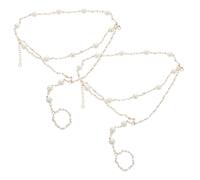 WBDWWTD 2pcs Boho Pearl Ankle Bracelet Lightweight Breathable Foot Chain for Women Summer Beach Wedding Casual Barefoot Sandals Jewelry