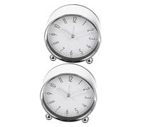 WBDWWTD 2pcs Round Alarm Clock Kids Alarm Clock Table Decorations Desk Clock Decor Child Little Clock Arab