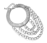 WBDWWTD 2pcs White k Geometric Ankle Chains for Women High Heel Decoration Tassel Shoe Charm Punk Costume Jewelry Foot Chain Bracelet