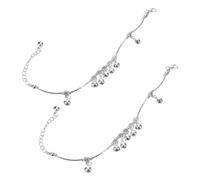 WBDWWTD 2pcs Women Bell Anklets Adjustable Boho Ankle Chain Foot Jewelry for Belly Dance Ethnic Style Wedding and Daily Wear